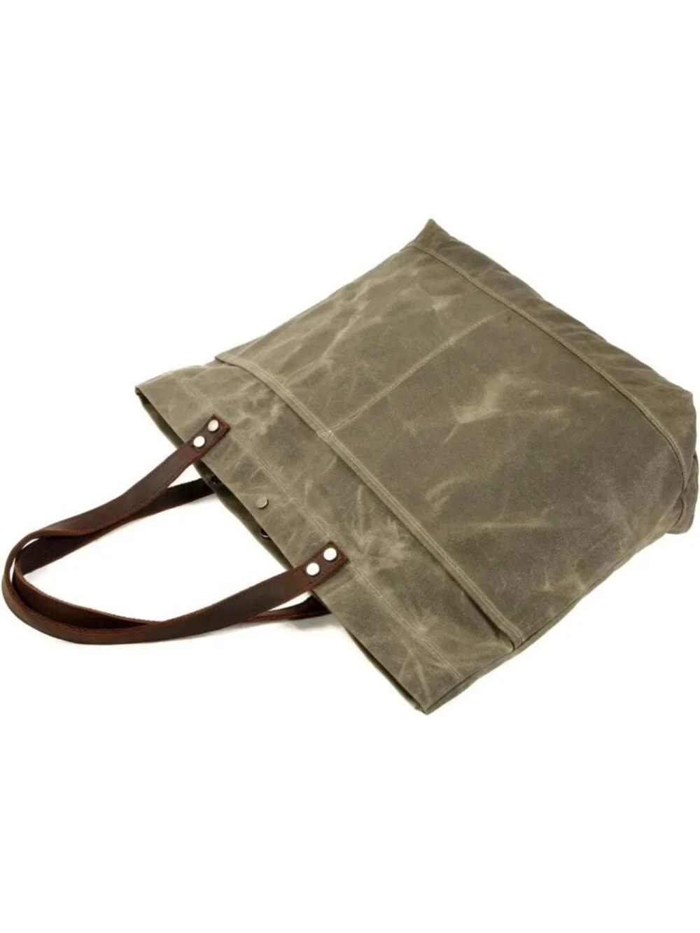Extra Large Waxed Canvas Travel Tote Bag - Stylish Carryall Shoulder Bag for